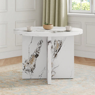 42 Inch Round Dining Table For 4-6 Modern Kitchen Small Table For Home Office Cafe Restaurant Wine Bar Conference