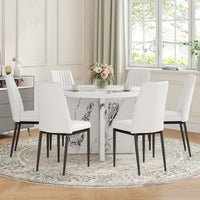 42 Inch Round Dining Table For 4-6 Modern Kitchen Small Table For Home Office Cafe Restaurant Wine Bar Conference