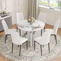 42 Inch Round Dining Table For 4-6 Modern Kitchen Small Table For Home Office Cafe Restaurant Wine Bar Conference