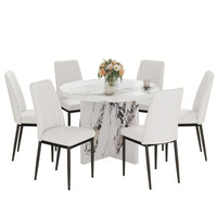 42 Inch Round Dining Table For 4-6 Modern Kitchen Small Table For Home Office Cafe Restaurant Wine Bar Conference