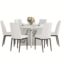 42 Inch Round Dining Table For 4-6 Modern Kitchen Small Table For Home Office Cafe Restaurant Wine Bar Conference