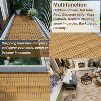 Interlocking 20 Pack 12x12 Yellow Acacia Hardwood Deck Tiles For Outdoor Patio Balcony Poolside Flooring