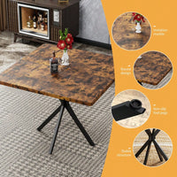 Mid Century Modern Square Dining Table For 4-6 People Space Saving Coffee Table For Kitchen Dining Room Office