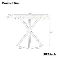Mid Century Modern Square Dining Table For 4-6 People Space Saving Coffee Table For Kitchen Dining Room Office