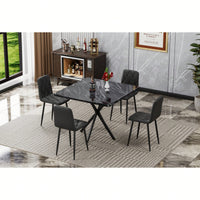 Mid Century Modern Square Dining Table For 4-6 People Space Saving Coffee Table For Kitchen Dining Room Office