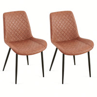 PU Leather Dining Chairs Set Of 2 Mid-Century Modern Armless Side Chairs With Metal Legs For Kitchen And Living Room Dark Grey