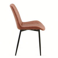PU Leather Dining Chairs Set Of 2 Mid-Century Modern Armless Side Chairs With Metal Legs For Kitchen And Living Room Dark Grey
