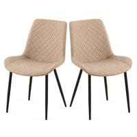 PU Leather Dining Chairs Set Of 2 Mid-Century Modern Armless Side Chairs With Metal Legs For Kitchen And Living Room Dark Grey