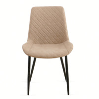 PU Leather Dining Chairs Set Of 2 Mid-Century Modern Armless Side Chairs With Metal Legs For Kitchen And Living Room Dark Grey