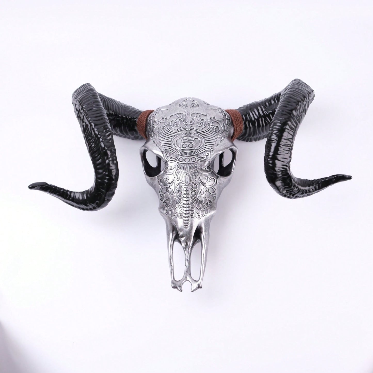 Lifelike Bone-Inspired Bull Head Wall Decor Resin Craft North American Style Home Accent