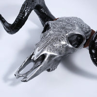 Lifelike Bone-Inspired Bull Head Wall Decor Resin Craft North American Style Home Accent