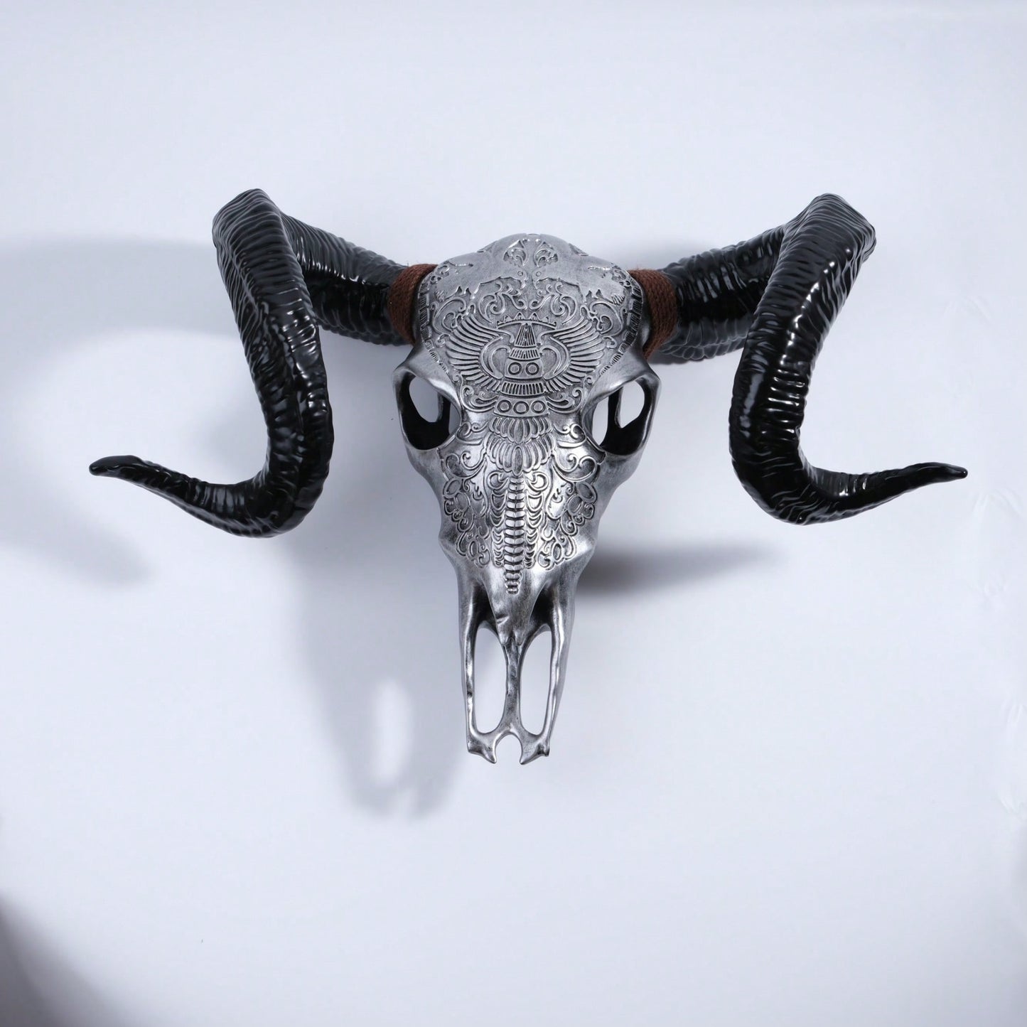 Lifelike Bone-Inspired Bull Head Wall Decor Resin Craft North American Style Home Accent