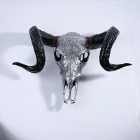 Lifelike Bone-Inspired Bull Head Wall Decor Resin Craft North American Style Home Accent