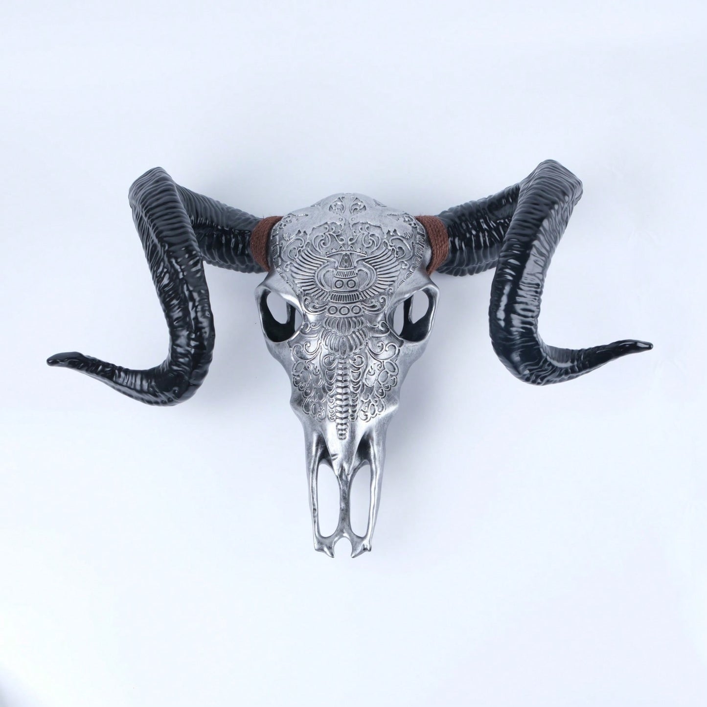Lifelike Bone-Inspired Bull Head Wall Decor Resin Craft North American Style Home Accent