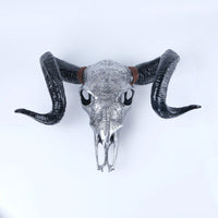 Lifelike Bone-Inspired Bull Head Wall Decor Resin Craft North American Style Home Accent