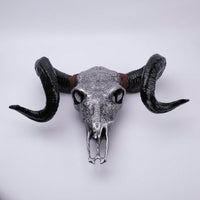 Lifelike Bone-Inspired Bull Head Wall Decor Resin Craft North American Style Home Accent