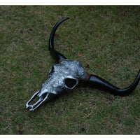 Lifelike Bone-Inspired Bull Head Wall Decor Resin Craft North American Style Home Accent