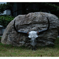 Lifelike Bone-Inspired Bull Head Wall Decor Resin Craft North American Style Home Accent
