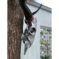 Lifelike Bone-Inspired Bull Head Wall Decor Resin Craft North American Style Home Accent