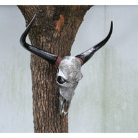 Lifelike Bone-Inspired Bull Head Wall Decor Resin Craft North American Style Home Accent