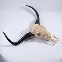 Lifelike Bone-Inspired Bull Head Wall Decor Resin Craft North American Style Home Accent