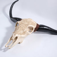 Lifelike Bone-Inspired Bull Head Wall Decor Resin Craft North American Style Home Accent