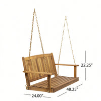 Elegant Outdoor Porch Swing With Comfortable Cushions And Sturdy Frame