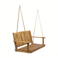 Elegant Outdoor Porch Swing With Comfortable Cushions And Sturdy Frame