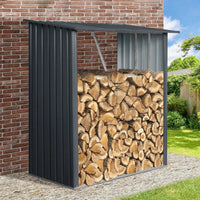 3ft X 5ft Outdoor Firewood Rack For Efficient Storage Of Firewood, Pellets, Or Lumber - Durable Open Wood Shed In Black