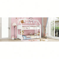 Twin Over Twin Bunk Bed With Headboards Footboards Guardrails And Ladder Rubber Wood Construction Light Grey