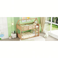 Twin Over Twin Bunk Bed With Headboards Footboards Guardrails And Ladder Rubber Wood Construction Light Grey