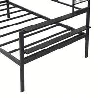 Versatile Twin Size Metal Daybed With Movable Desk, Metal Grid Design, Shelves And Clothes Hanger In White