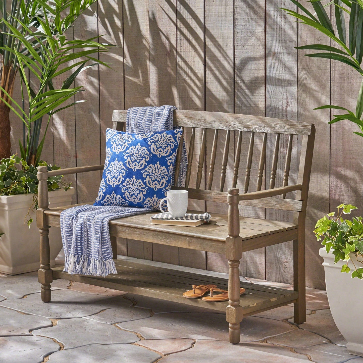 Elegant Outdoor Garden Bench With Comfortable Seating And Durable Design