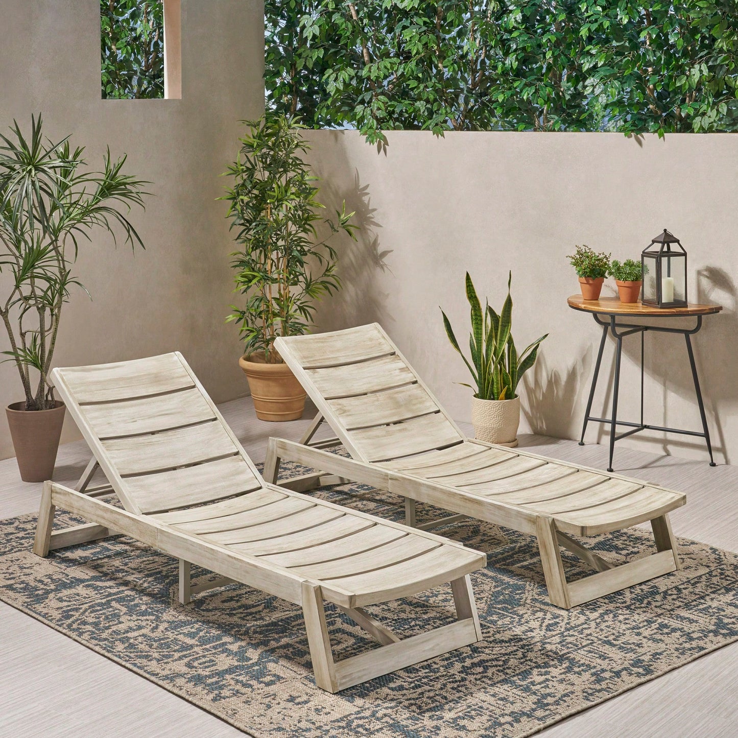 Set Of 2 Modern Chaise Lounge Chairs For Stylish Living Room Or Patio Decor