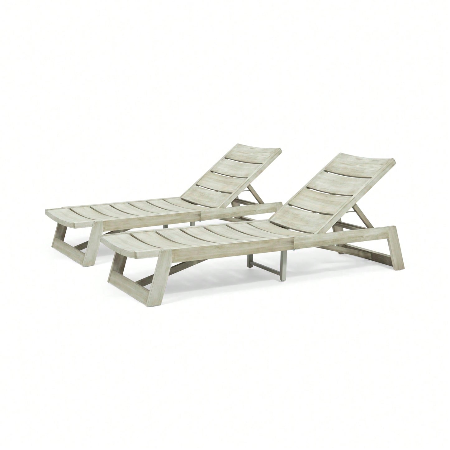 Set Of 2 Modern Chaise Lounge Chairs For Stylish Living Room Or Patio Decor