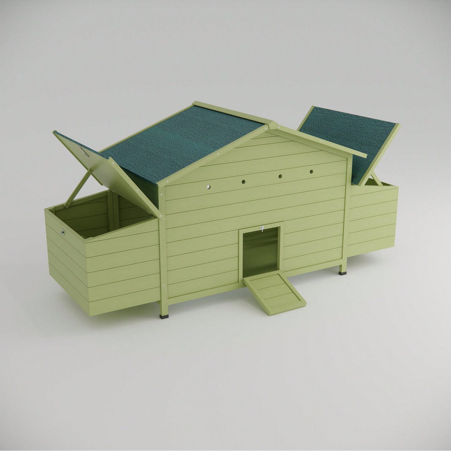 Spacious Wooden Chicken Coop Outdoor Hen House With Free-Range Doors Nesting Boxes And Perch For Poultry Care