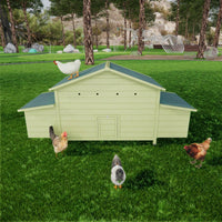 Spacious Wooden Chicken Coop Outdoor Hen House With Free-Range Doors Nesting Boxes And Perch For Poultry Care