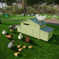 Spacious Wooden Chicken Coop Outdoor Hen House With Free-Range Doors Nesting Boxes And Perch For Poultry Care