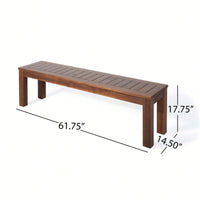 Set Of 2 Elegant 61.75 Inch Outdoor Benches For Patio And Garden Seating