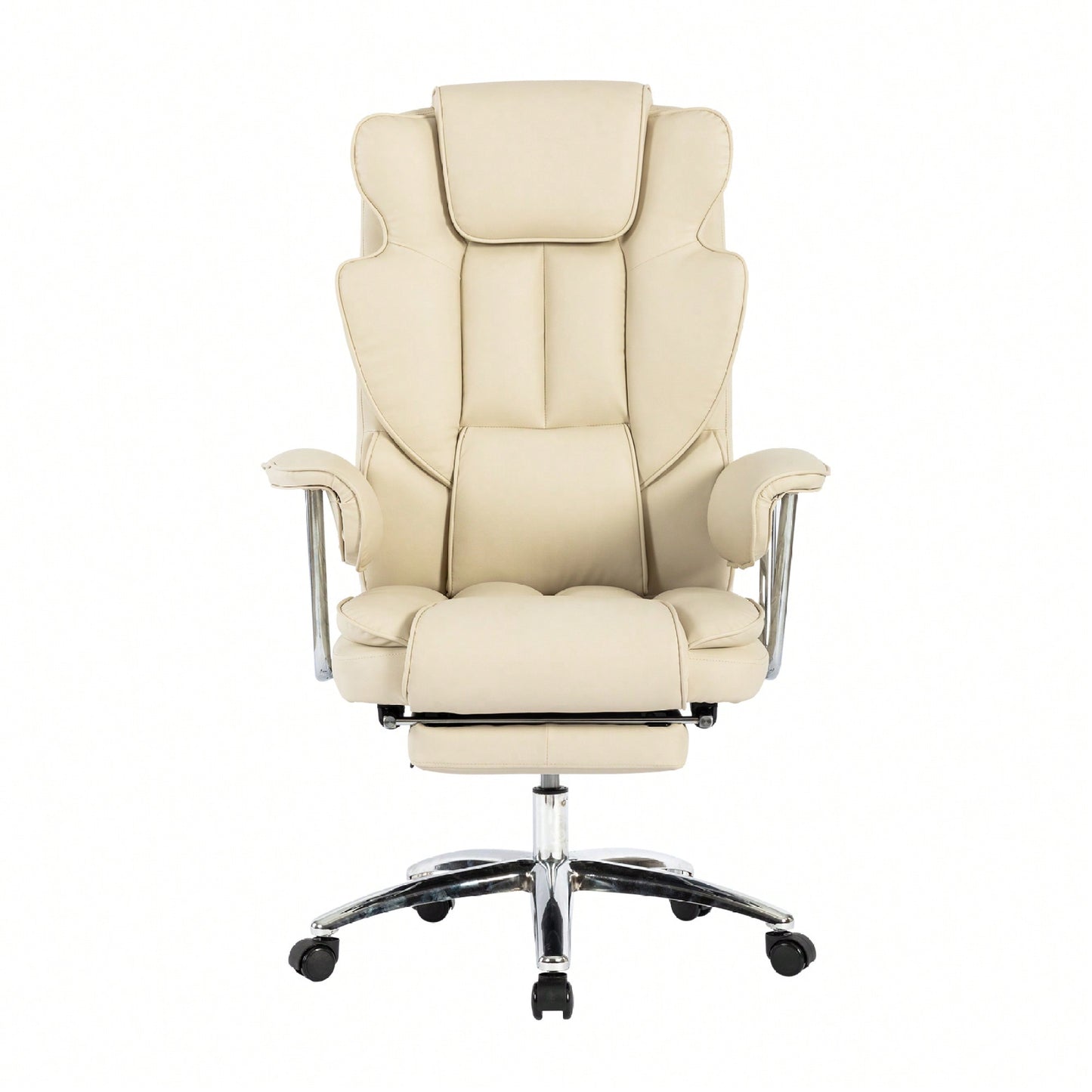 Big And Tall Ergonomic Executive Office Chair With Footrest High Back Leather Reclining Computer Chair For Home Office Black