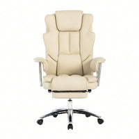 Big And Tall Ergonomic Executive Office Chair With Footrest High Back Leather Reclining Computer Chair For Home Office Black