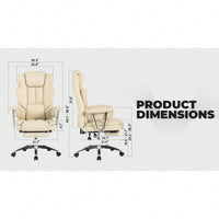 Big And Tall Ergonomic Executive Office Chair With Footrest High Back Leather Reclining Computer Chair For Home Office Black