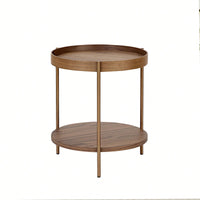 Modern 2-Tier Round Nesting Coffee Table Set For Living Room Easy Assembly Black MDF Side Tables For Bedroom Office Balcony Yard