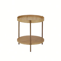Modern 2-Tier Round Nesting Coffee Table Set For Living Room Easy Assembly Black MDF Side Tables For Bedroom Office Balcony Yard