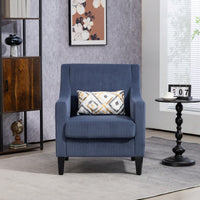 Upholstered Modern Accent Chair With Scooped Arms For Bedroom Apartment Studio Office Waiting Room Beige Corduroy Design