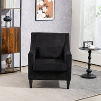 Upholstered Modern Accent Chair With Scooped Arms For Bedroom Apartment Studio Office Waiting Room Beige Corduroy Design