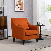 Upholstered Modern Accent Chair With Scooped Arms For Bedroom Apartment Studio Office Waiting Room Beige Corduroy Design