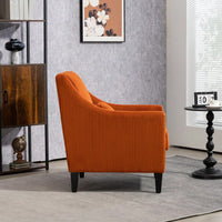 Upholstered Modern Accent Chair With Scooped Arms For Bedroom Apartment Studio Office Waiting Room Beige Corduroy Design