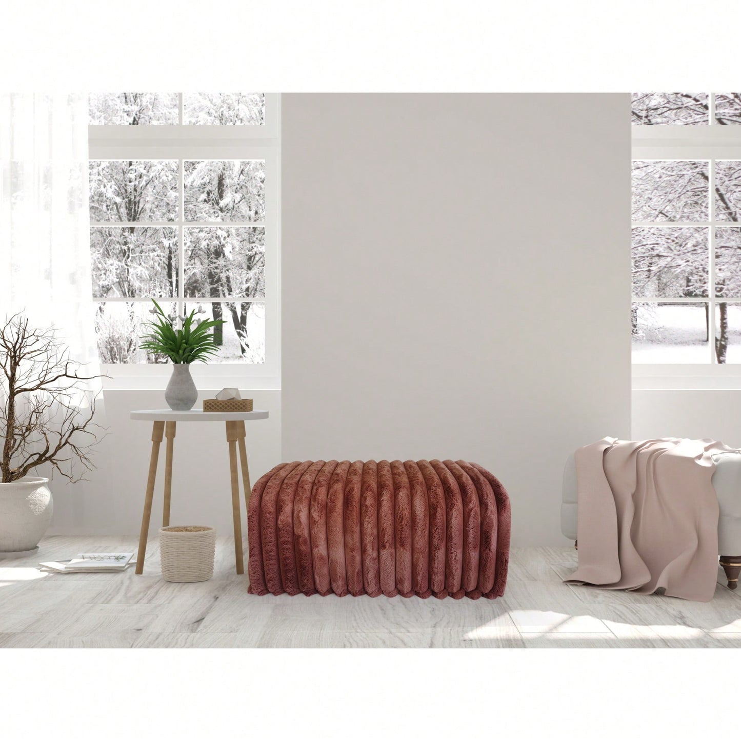 Corduroy Pet Supplies Ottoman Storage Bench Cozy Cat Nest For Living Room Entryway Bedroom