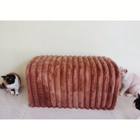Corduroy Pet Supplies Ottoman Storage Bench Cozy Cat Nest For Living Room Entryway Bedroom